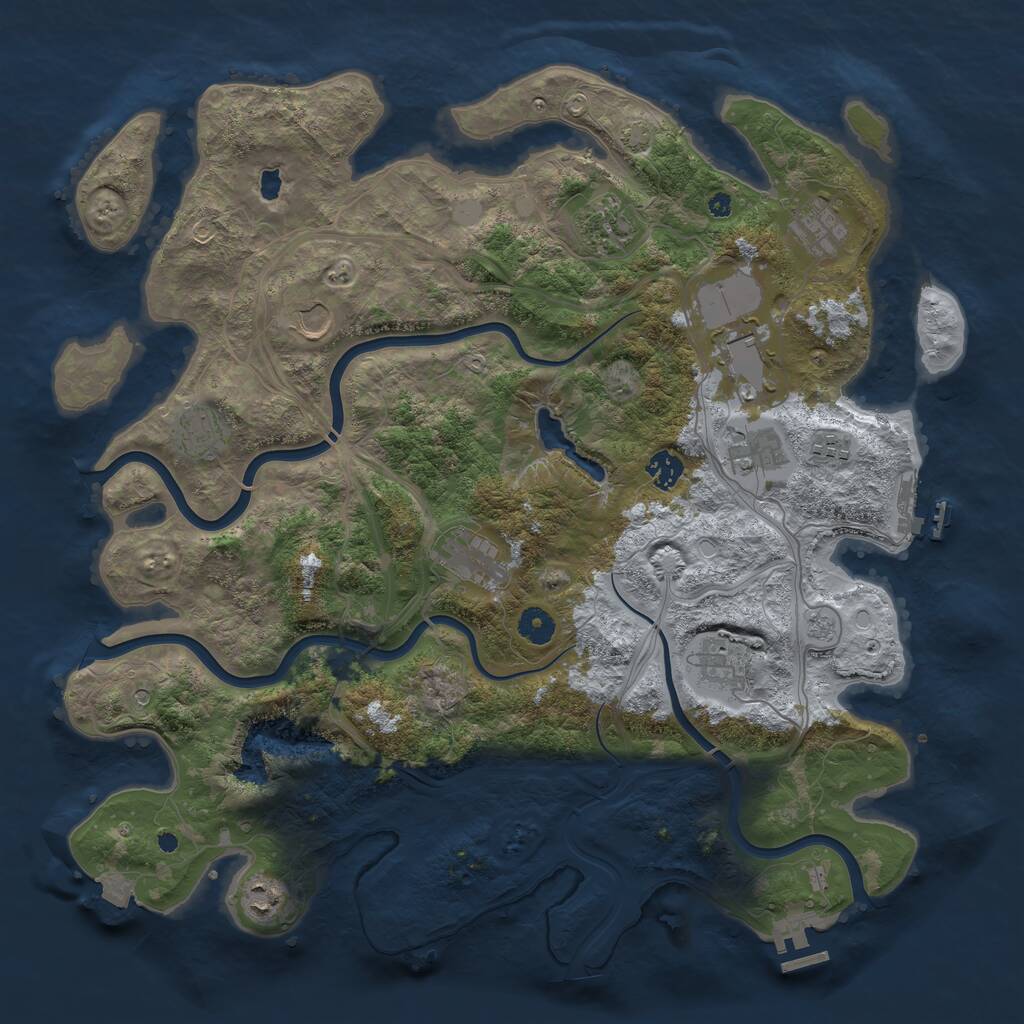 Rust Map: Procedural Map, Size: 4250, Seed: 488060717, 17 Monuments