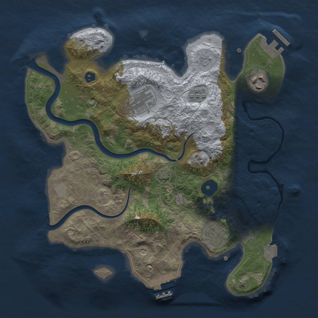 Rust Map: Procedural Map, Size: 3000, Seed: 1652733612, 10 Monuments