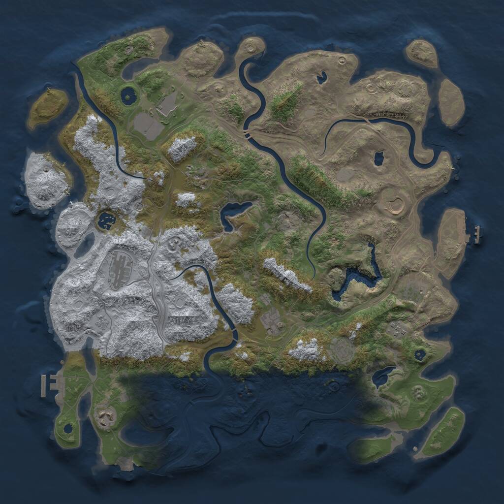 Rust Map: Procedural Map, Size: 4500, Seed: 859290296, 16 Monuments