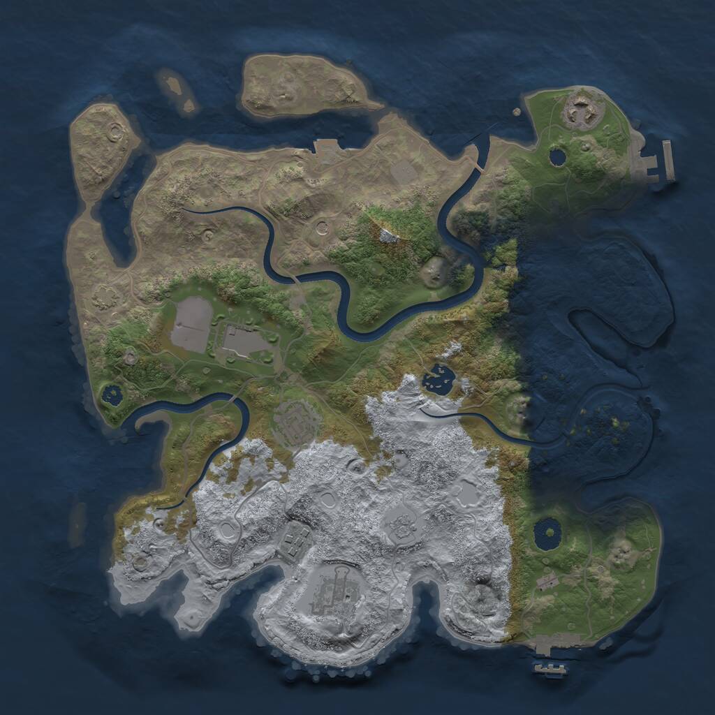 Rust Map: Procedural Map, Size: 3500, Seed: 163763974, 12 Monuments