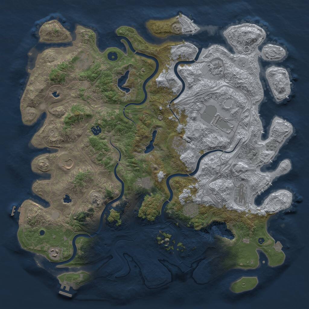 Rust Map: Procedural Map, Size: 4750, Seed: 623465322, 17 Monuments