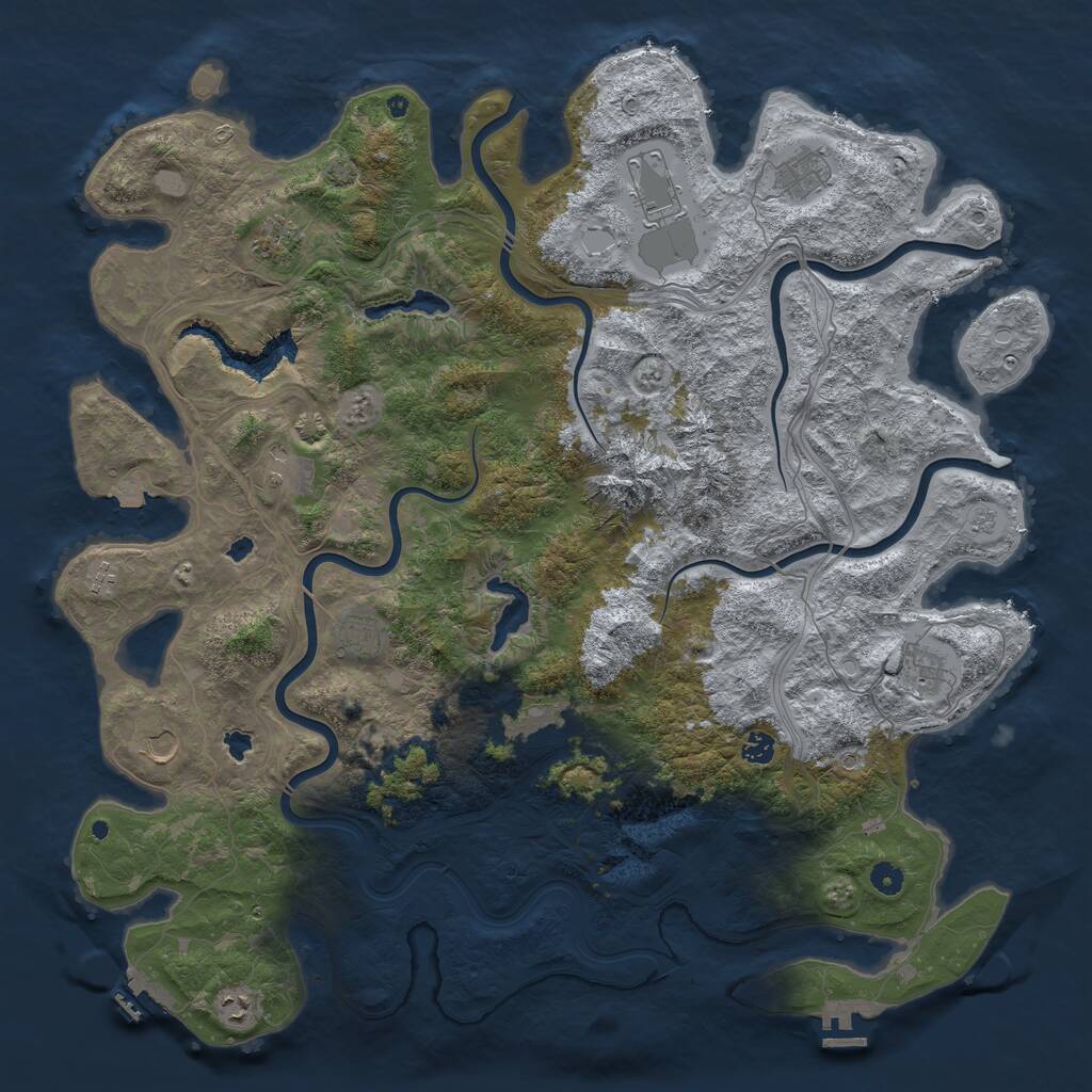 Rust Map: Procedural Map, Size: 5000, Seed: 1362517613, 17 Monuments