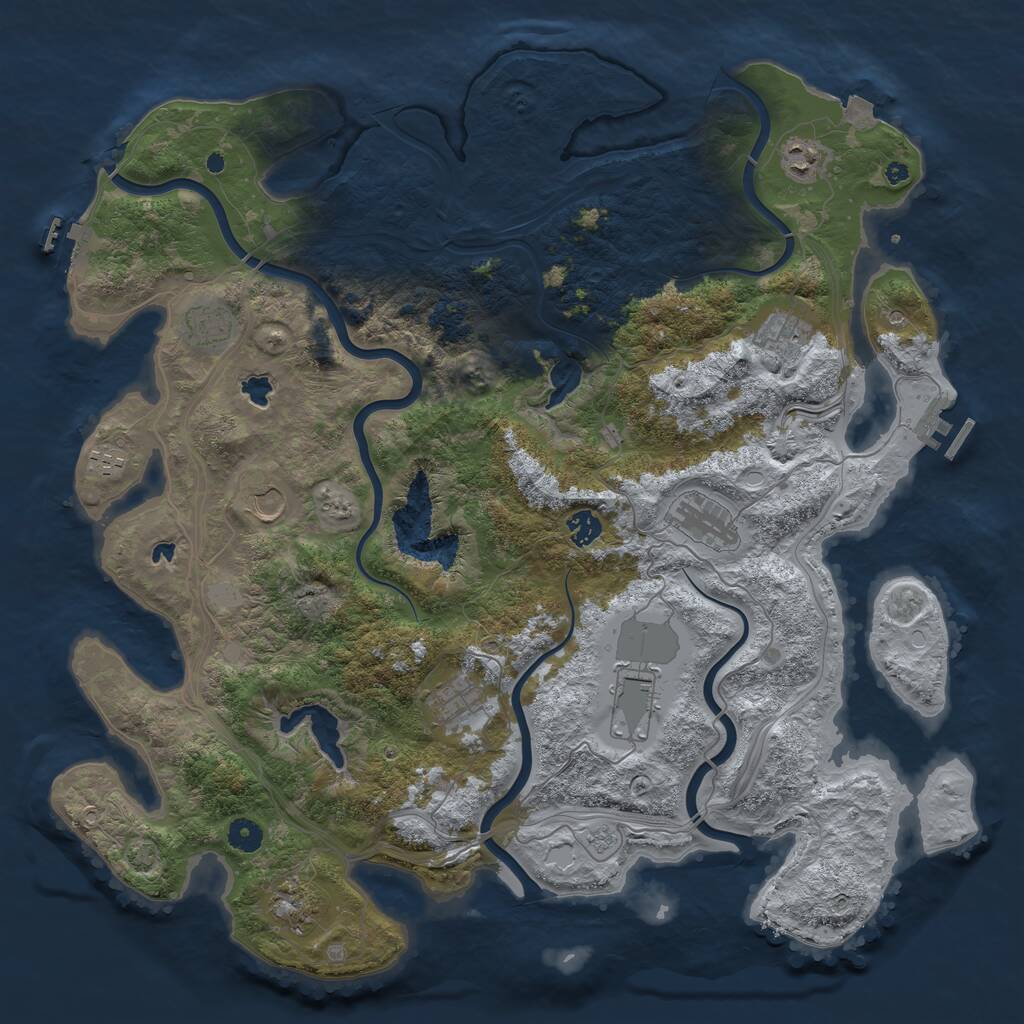 Rust Map: Procedural Map, Size: 4500, Seed: 618361133, 16 Monuments