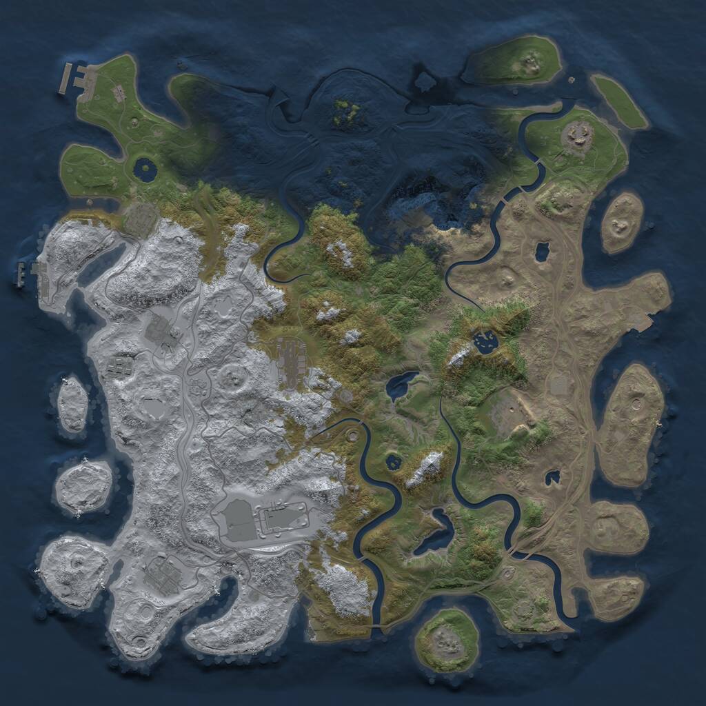 Rust Map: Procedural Map, Size: 4500, Seed: 2057462735, 15 Monuments