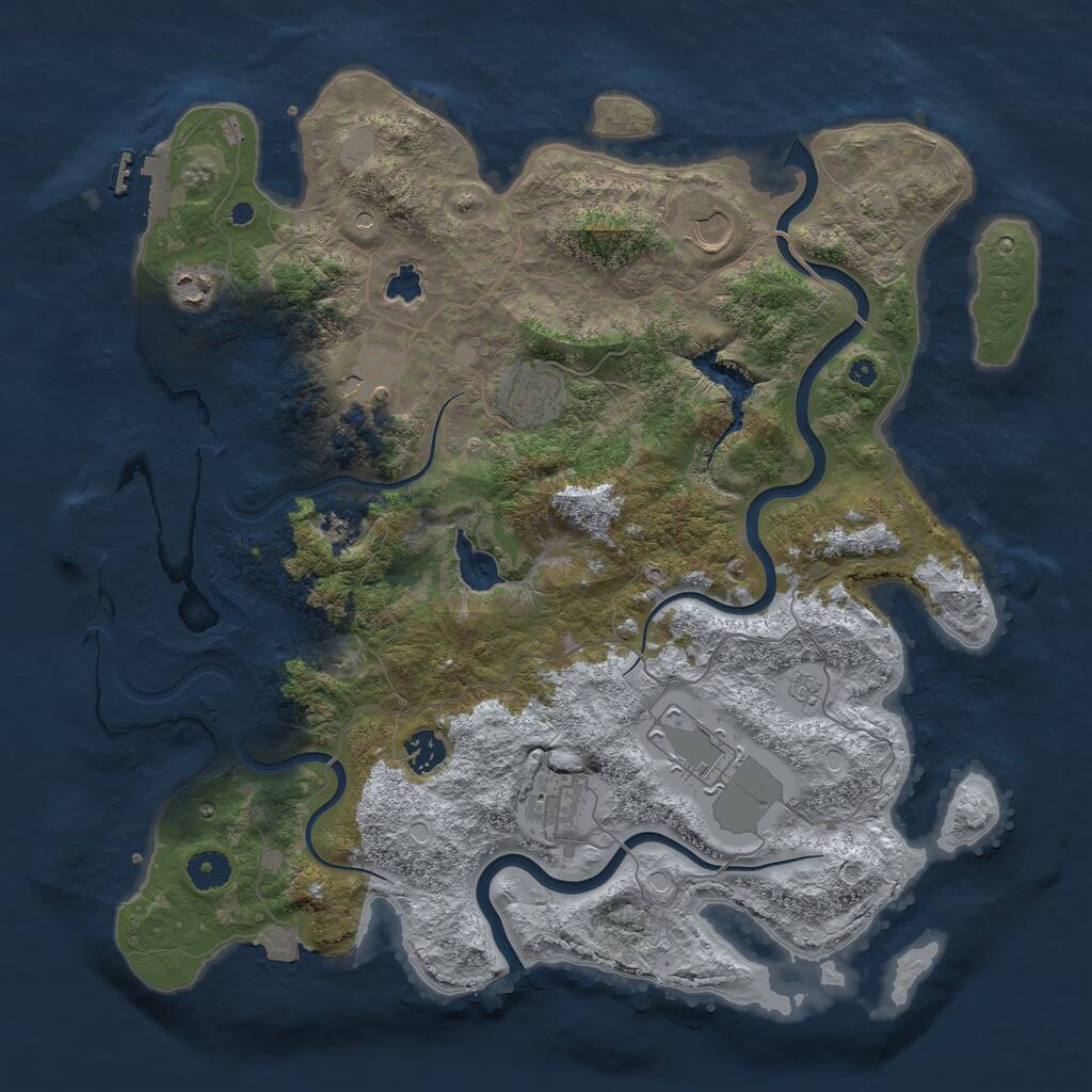 Rust Map: Procedural Map, Size: 4000, Seed: 391739529, 14 Monuments