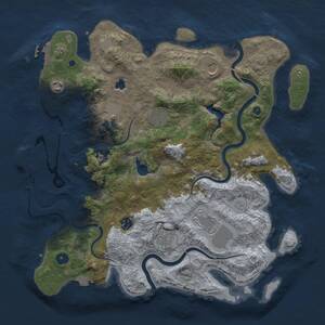 Thumbnail Rust Map: Procedural Map, Size: 4000, Seed: 391739529, 14 Monuments
