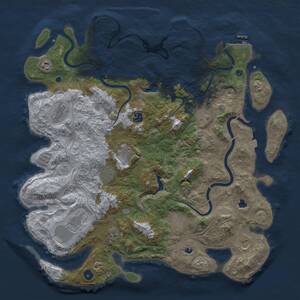 Thumbnail Rust Map: Procedural Map, Size: 4500, Seed: 957125, 17 Monuments