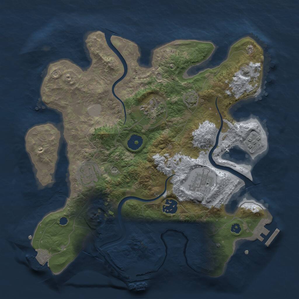 Rust Map: Procedural Map, Size: 3000, Seed: 419131258, 10 Monuments