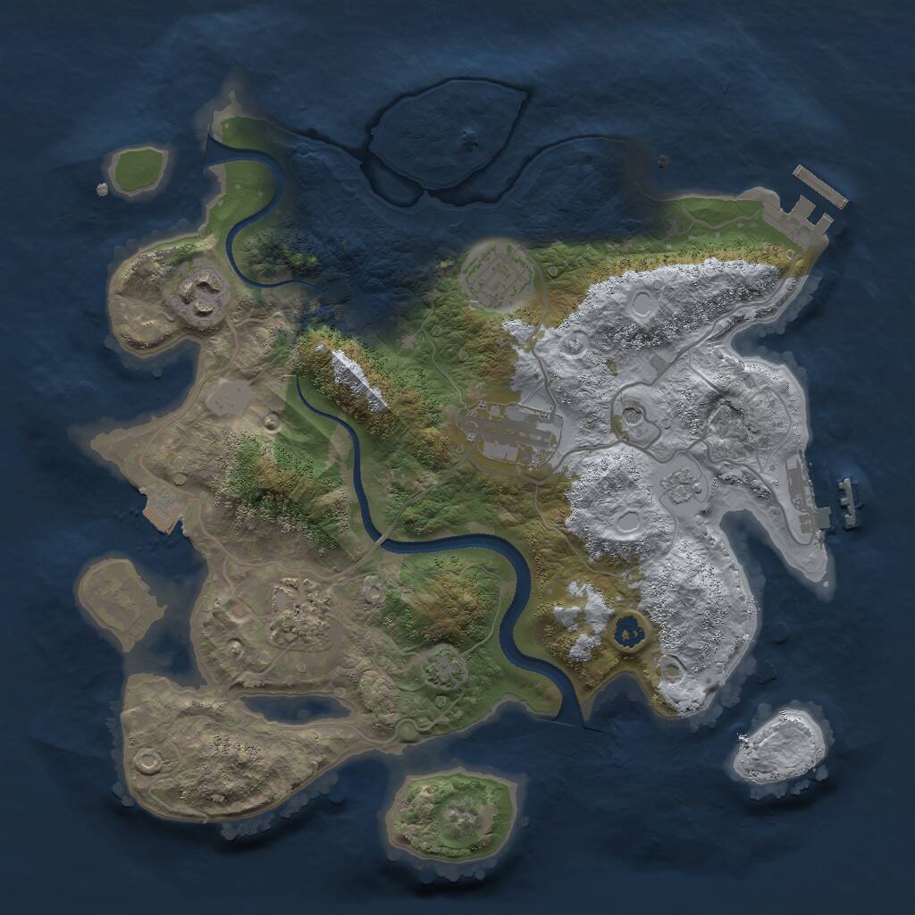 Rust Map: Procedural Map, Size: 3000, Seed: 103212, 10 Monuments