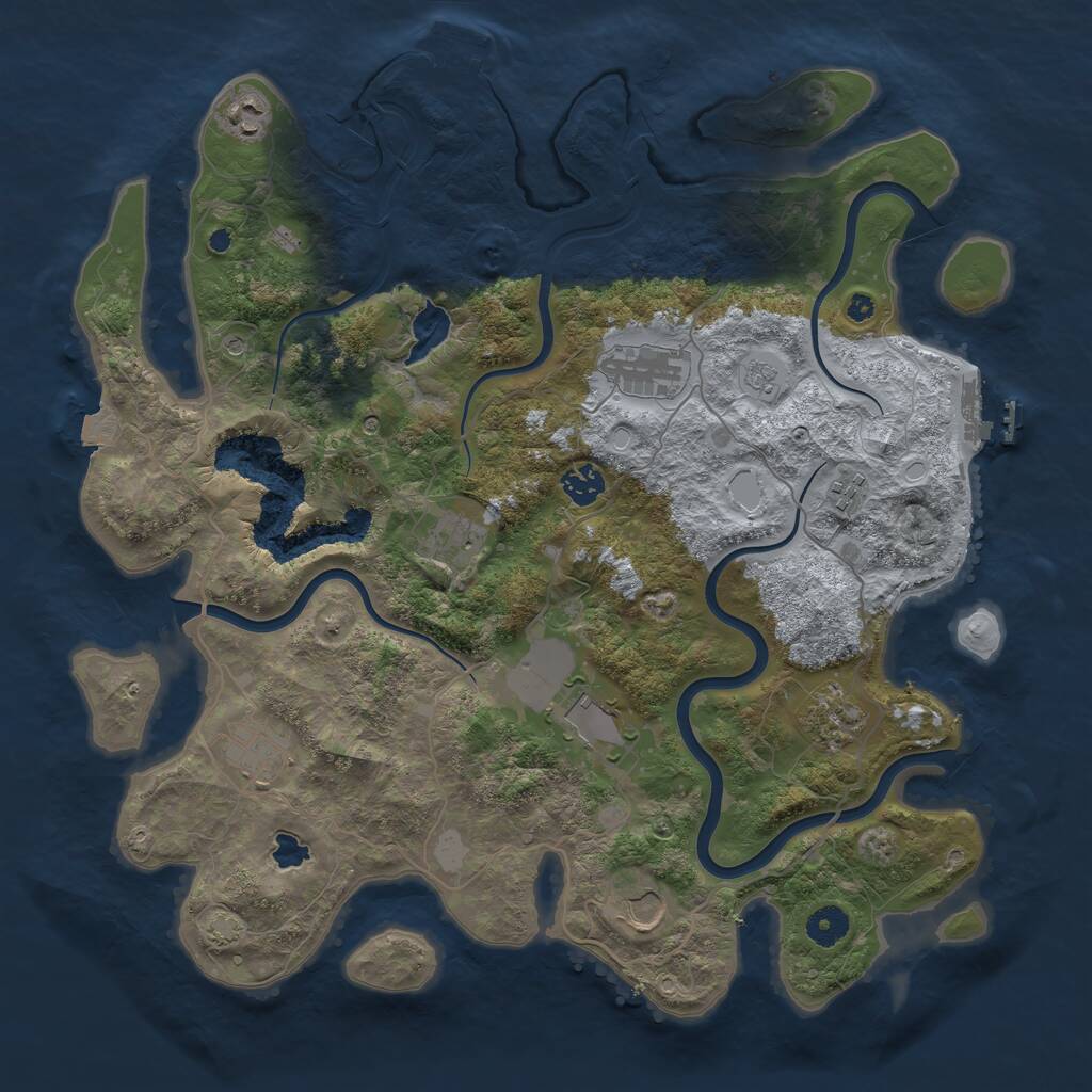 Rust Map: Procedural Map, Size: 4050, Seed: 108396416, 15 Monuments
