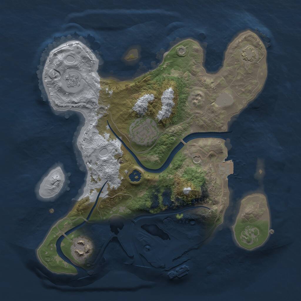 Rust Map: Procedural Map, Size: 2500, Seed: 65548, 7 Monuments
