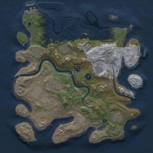 Thumbnail Rust Map: Procedural Map, Size: 3500, Seed: 72764560, 15 Monuments