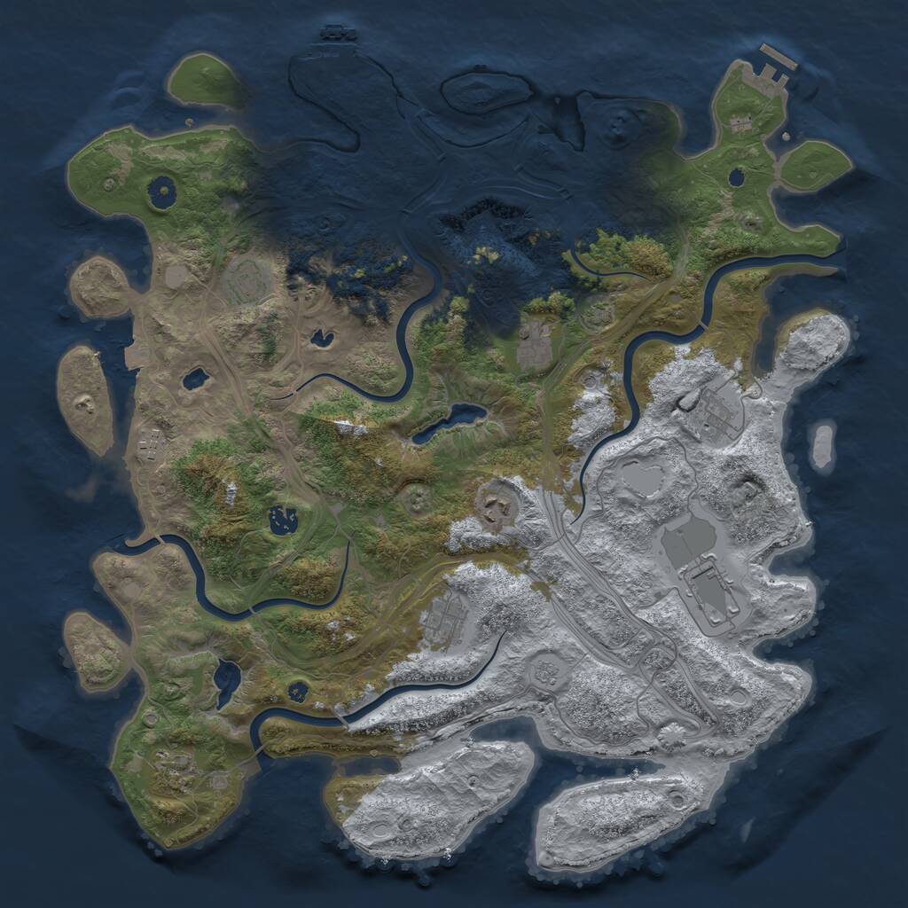 Rust Map: Procedural Map, Size: 4500, Seed: 725871706, 15 Monuments