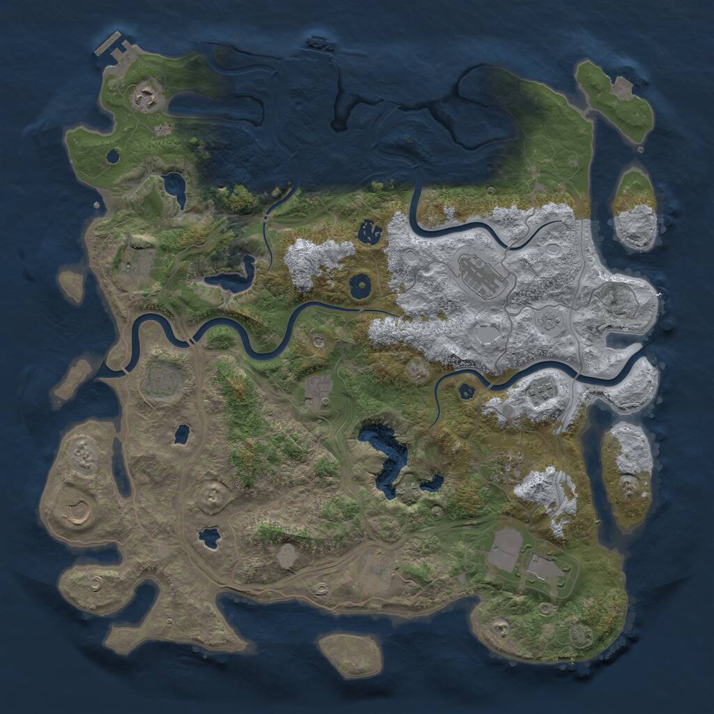 Rust Map: Procedural Map, Size: 4500, Seed: 112367536, 17 Monuments