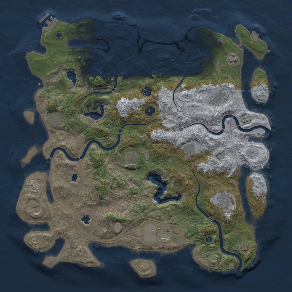 Rust Map: Procedural Map, Size: 4500, Seed: 112367536, 16 Monuments