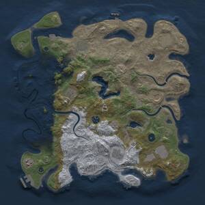 Thumbnail Rust Map: Procedural Map, Size: 4000, Seed: 10087, 15 Monuments