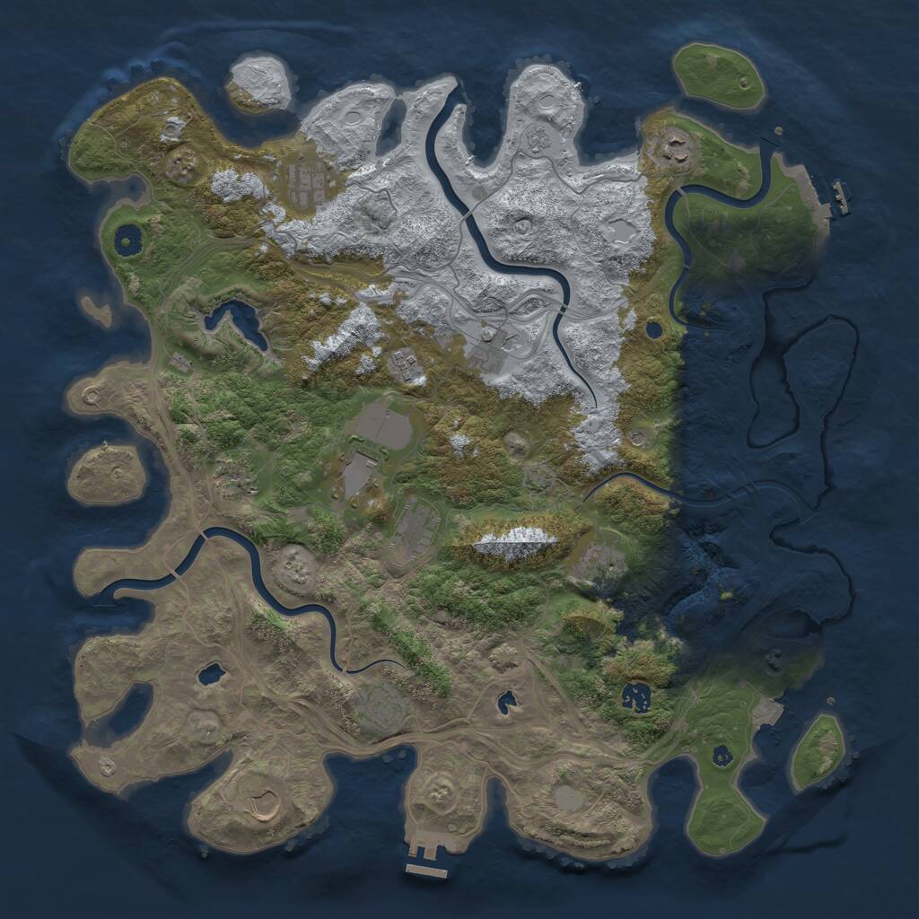 Rust Map: Procedural Map, Size: 4500, Seed: 1653426648, 17 Monuments