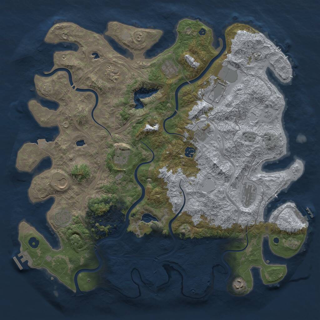 Rust Map: Procedural Map, Size: 4500, Seed: 24669, 17 Monuments