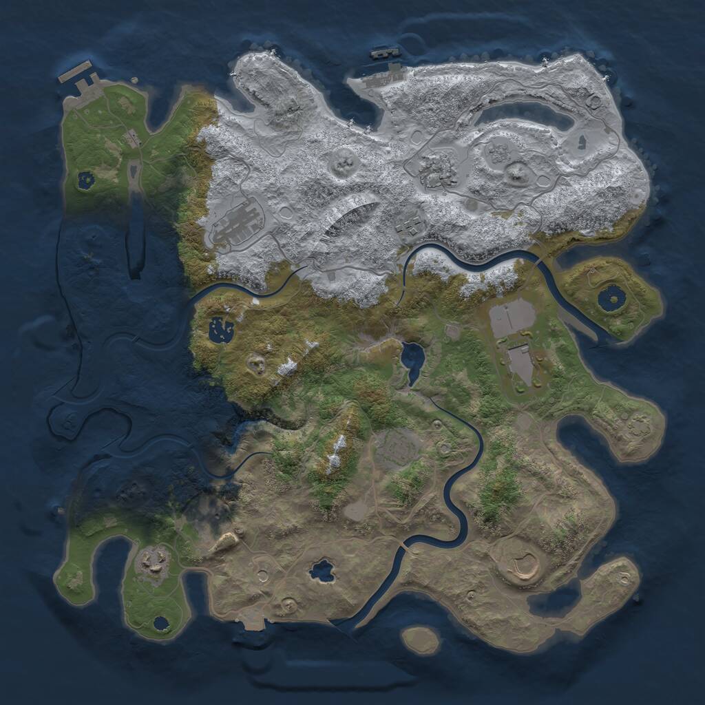 Rust Map: Procedural Map, Size: 4000, Seed: 127382568, 15 Monuments
