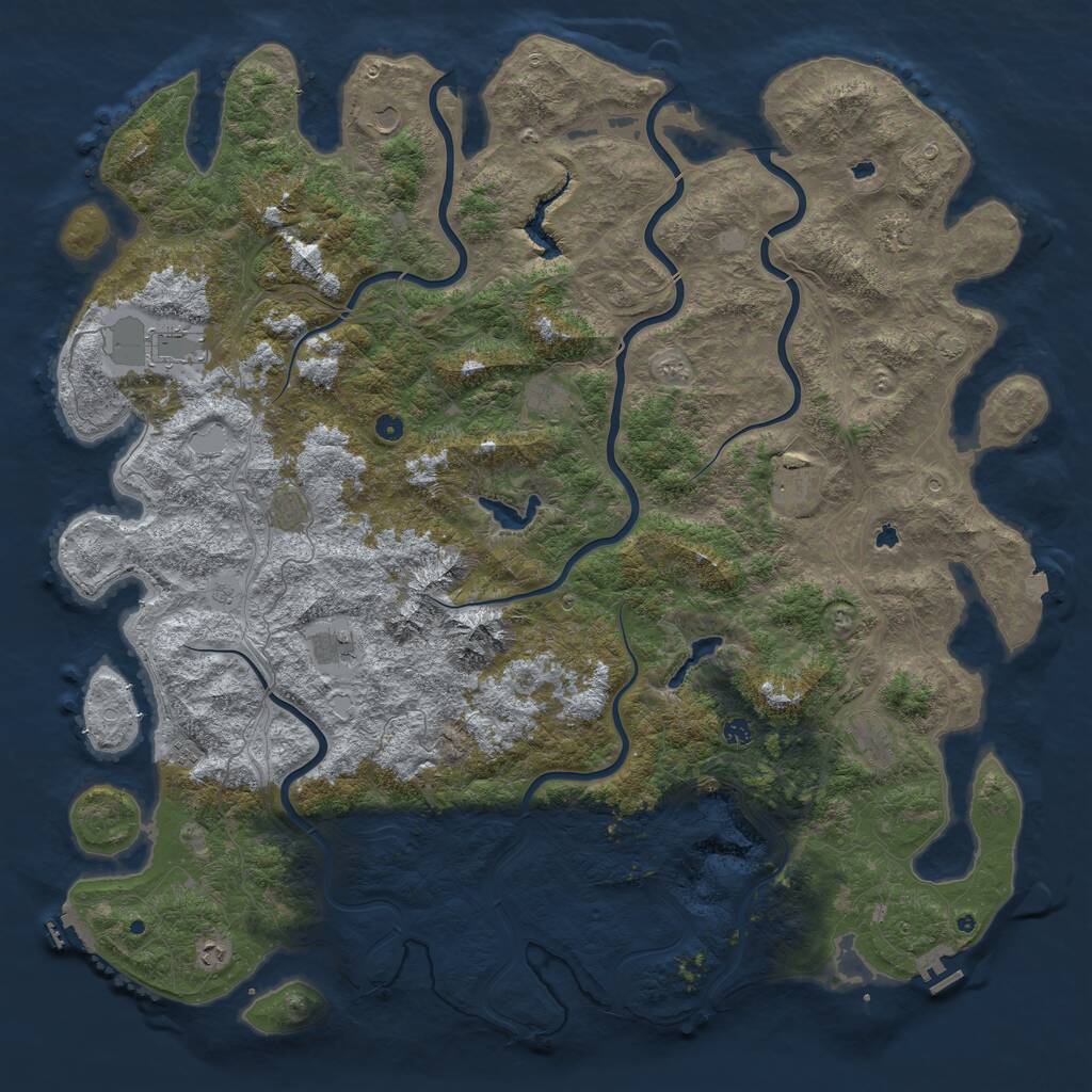 Rust Map: Procedural Map, Size: 6000, Seed: 12072025, 17 Monuments
