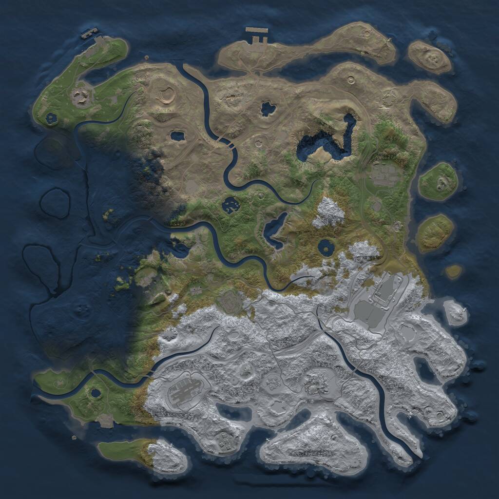 Rust Map: Procedural Map, Size: 4500, Seed: 237269872, 16 Monuments