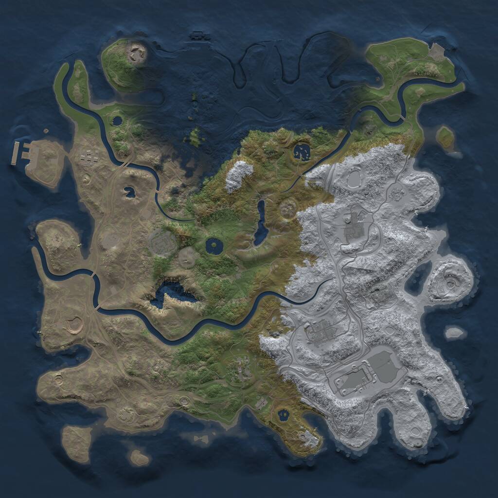 Rust Map: Procedural Map, Size: 4250, Seed: 2587536, 16 Monuments