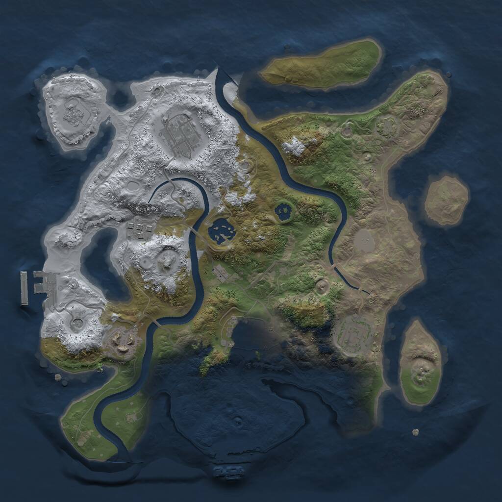 Rust Map: Procedural Map, Size: 3000, Seed: 12138, 12 Monuments