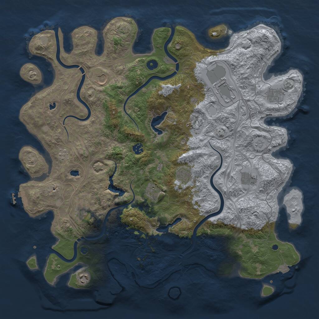 Rust Map: Procedural Map, Size: 4500, Seed: 563166583, 17 Monuments