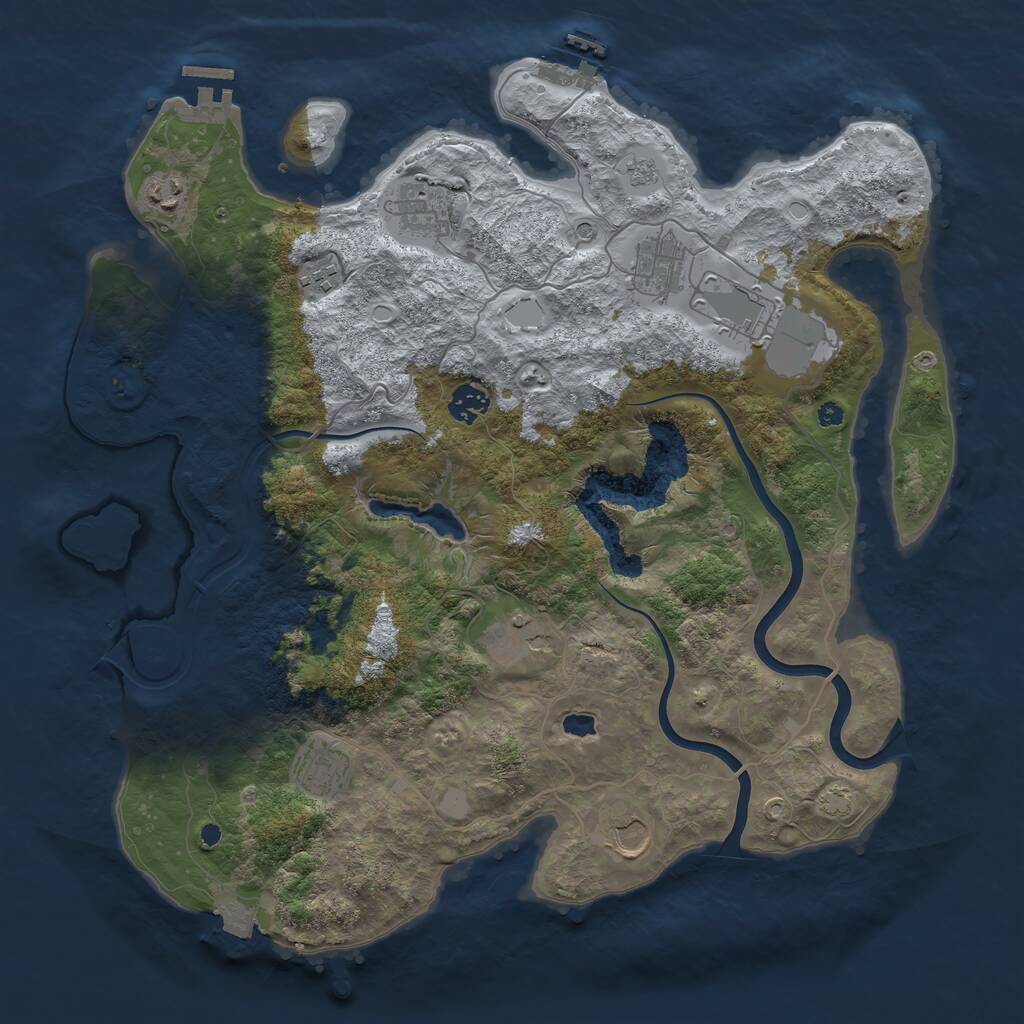 Rust Map: Procedural Map, Size: 4000, Seed: 26610, 15 Monuments