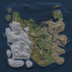Thumbnail Rust Map: Procedural Map, Size: 4000, Seed: 1677953840, 15 Monuments