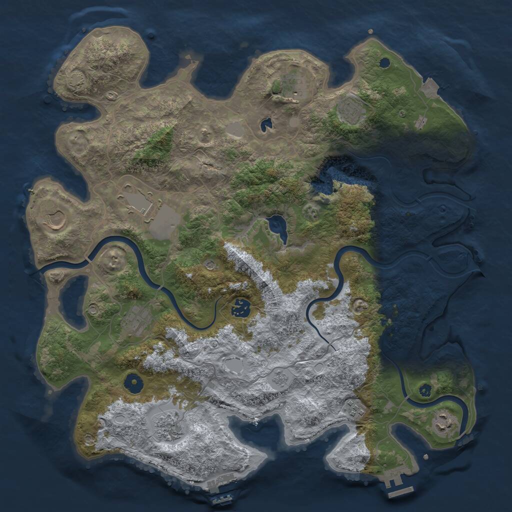 Rust Map: Procedural Map, Size: 4000, Seed: 210473546, 15 Monuments