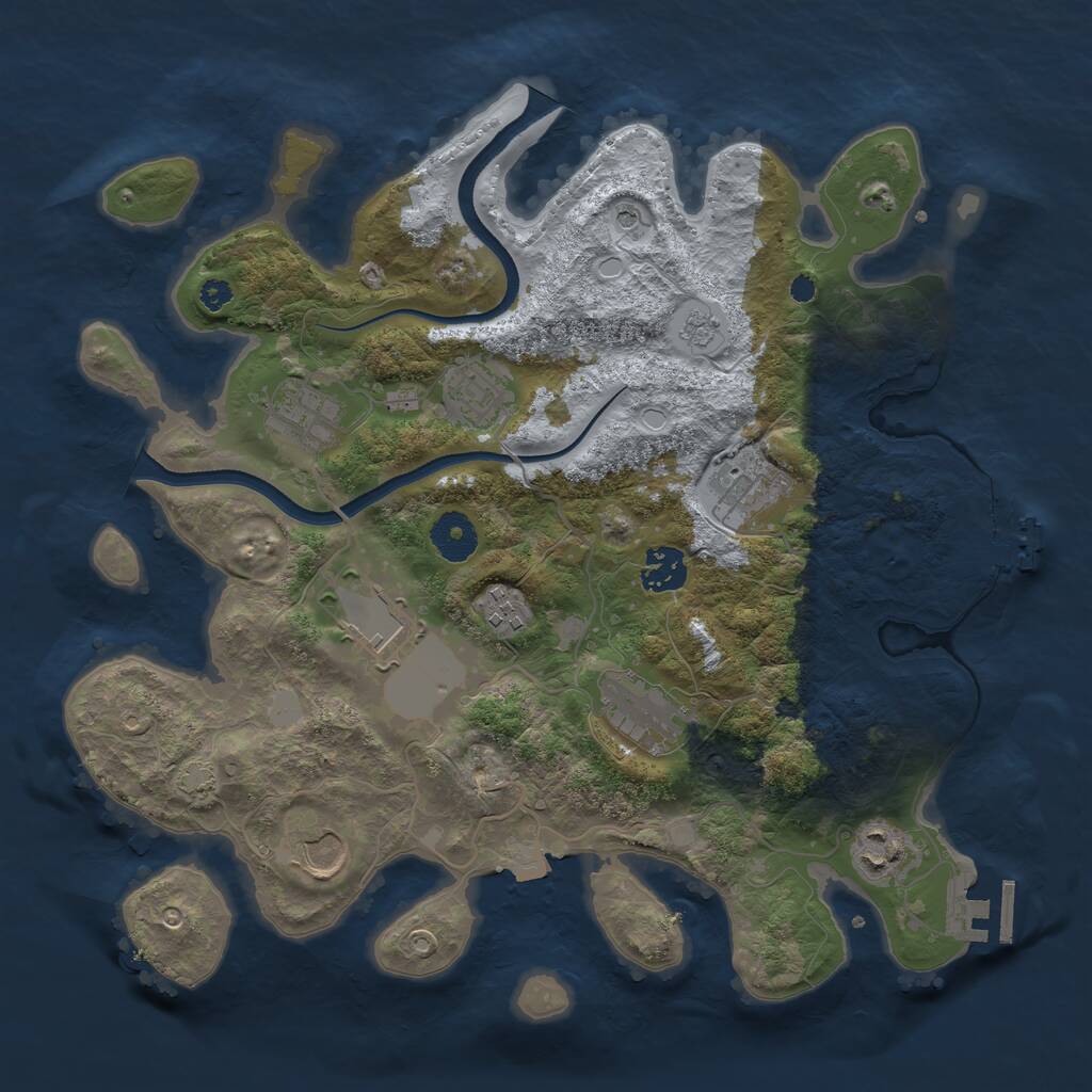 Rust Map: Procedural Map, Size: 3500, Seed: 72376, 15 Monuments