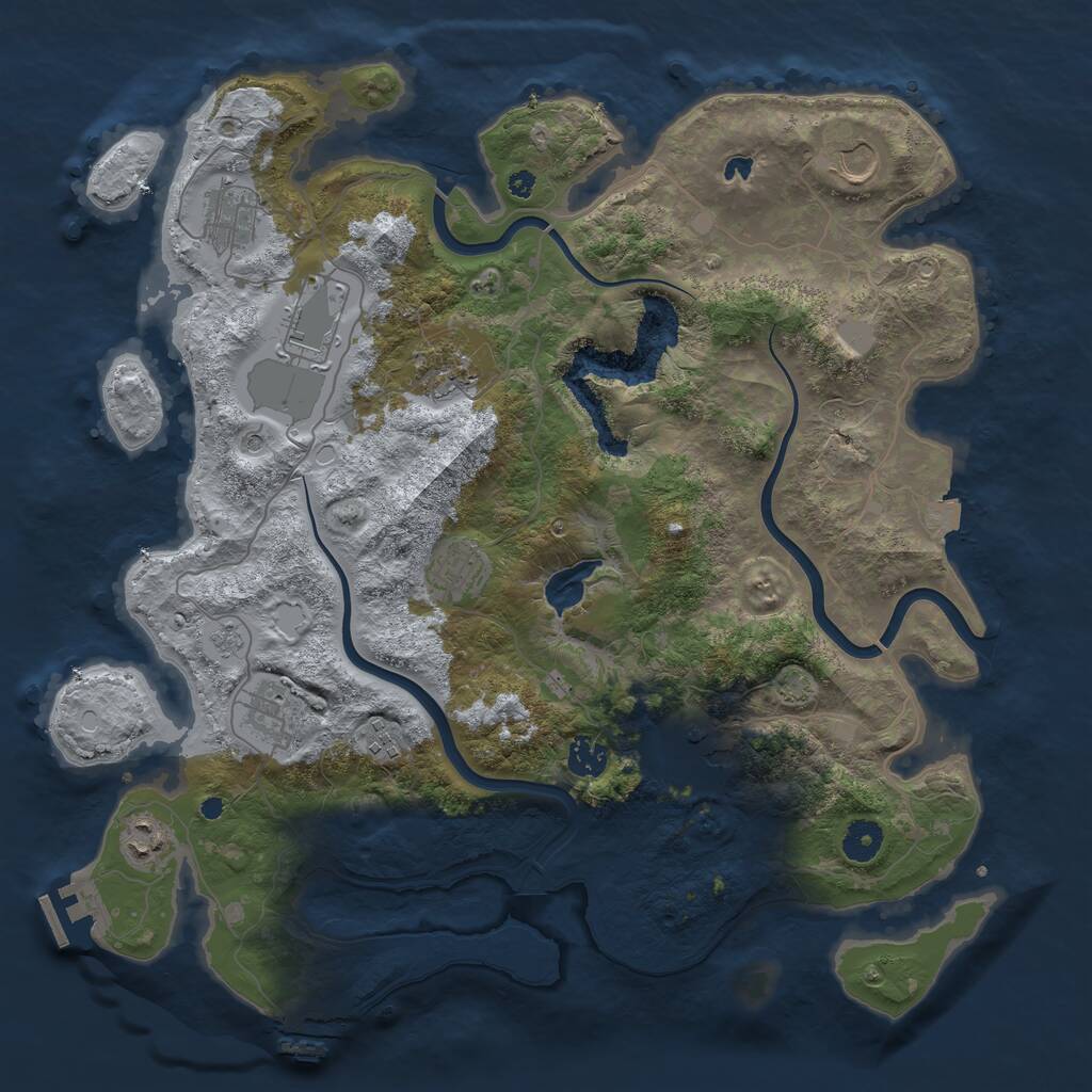 Rust Map: Procedural Map, Size: 4000, Seed: 266690, 16 Monuments