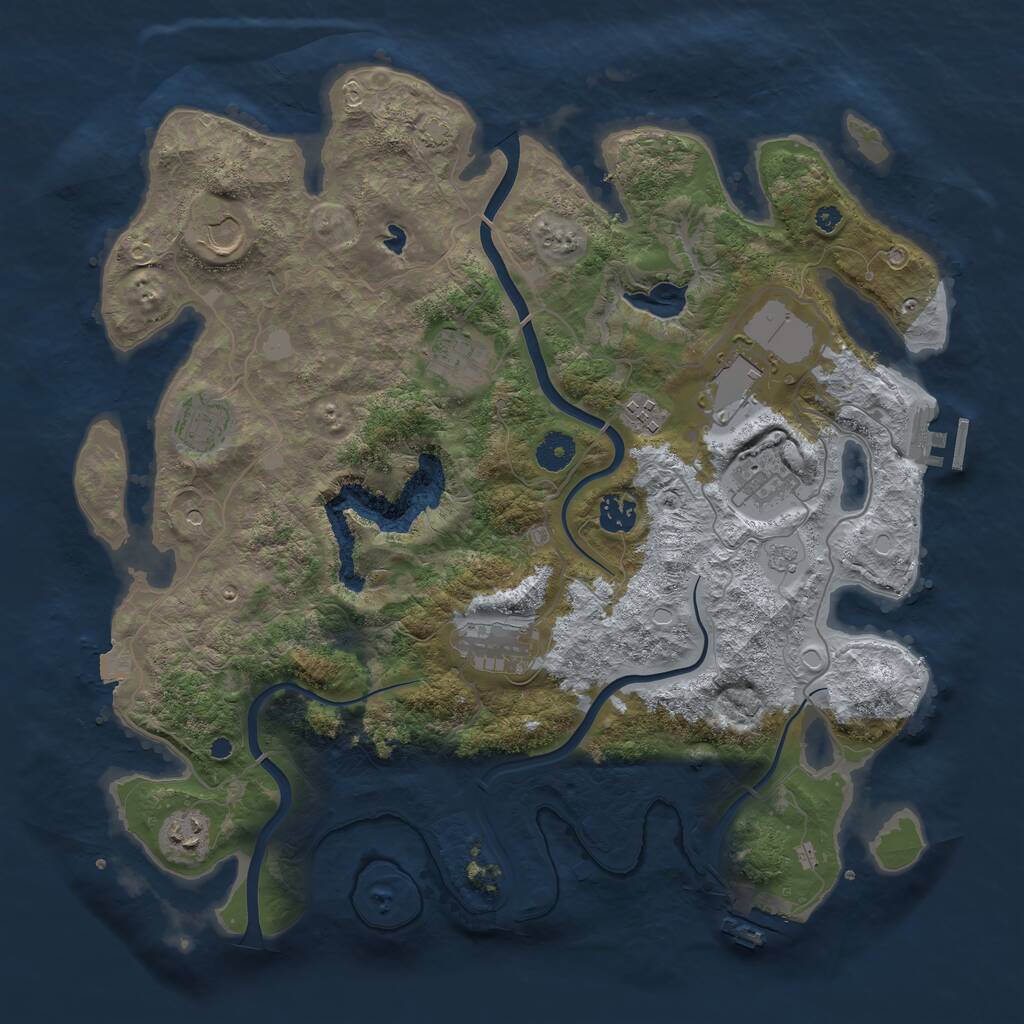 Rust Map: Procedural Map, Size: 4000, Seed: 117789937, 15 Monuments