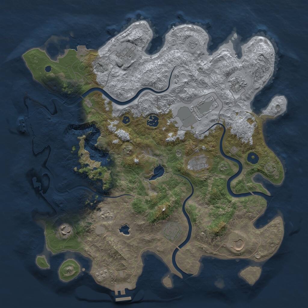 Rust Map: Procedural Map, Size: 4000, Seed: 86895, 15 Monuments