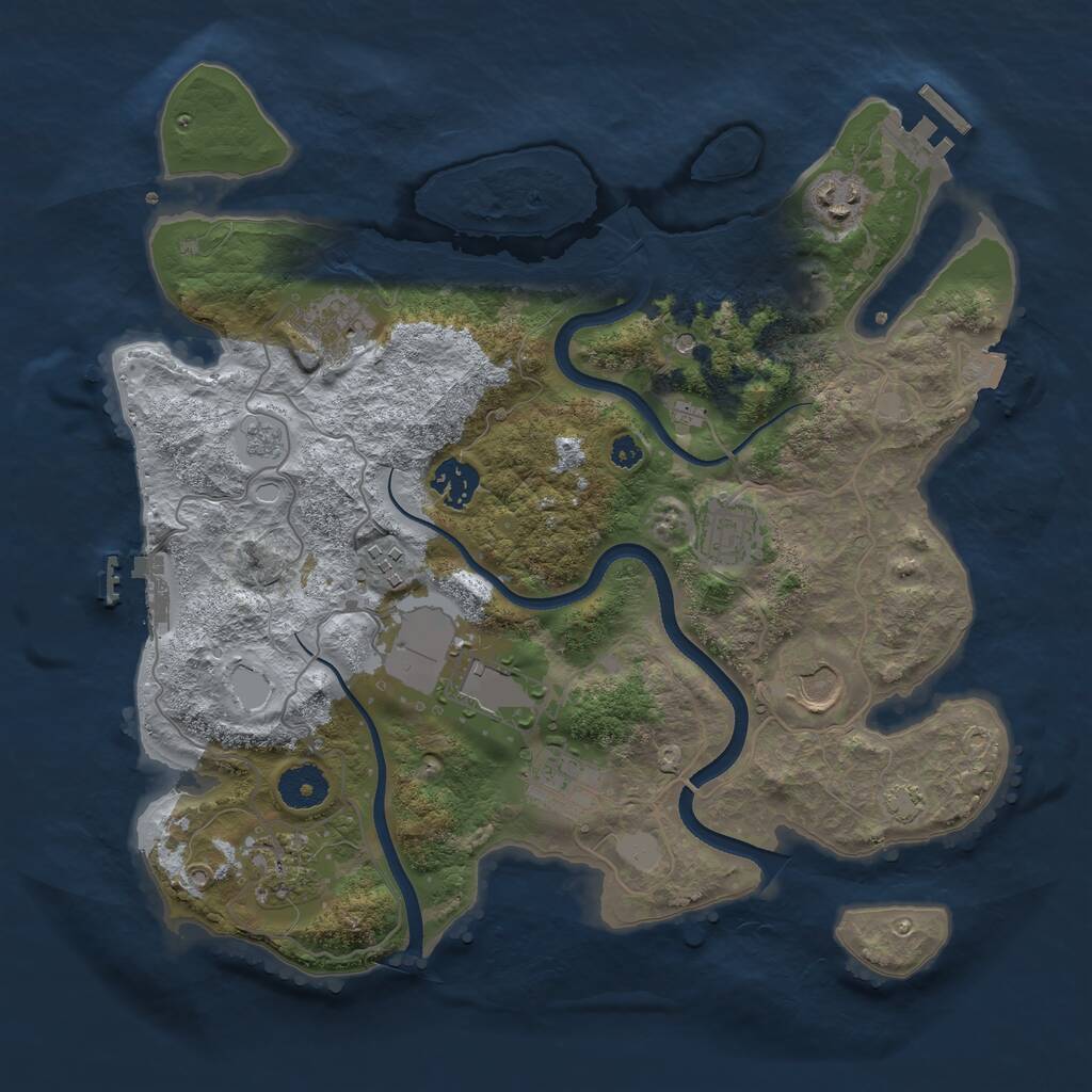 Rust Map: Procedural Map, Size: 3500, Seed: 446919024, 15 Monuments