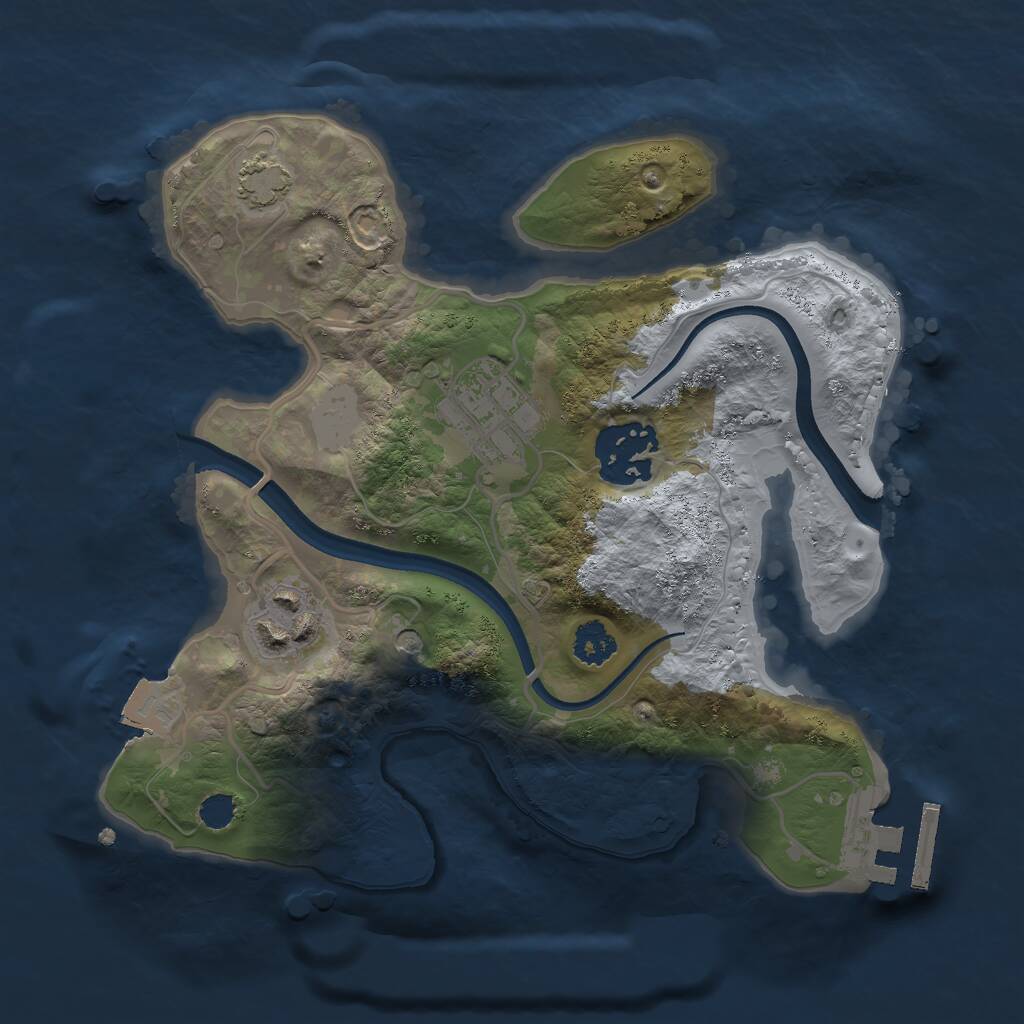 Rust Map: Procedural Map, Size: 2400, Seed: 1640391981, 7 Monuments