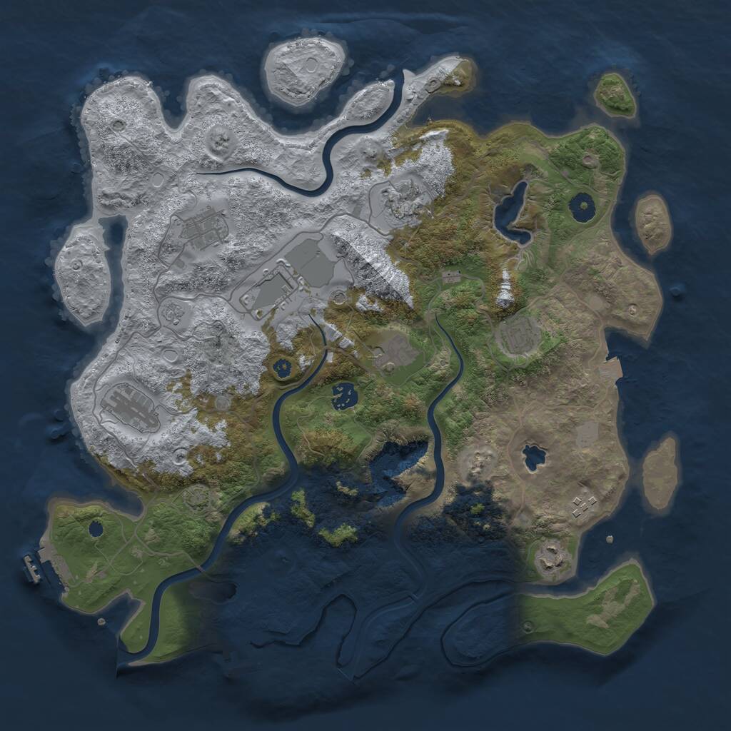 Rust Map: Procedural Map, Size: 4000, Seed: 973068769, 15 Monuments