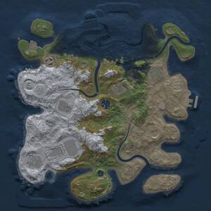 Thumbnail Rust Map: Procedural Map, Size: 3500, Seed: 384844166, 15 Monuments