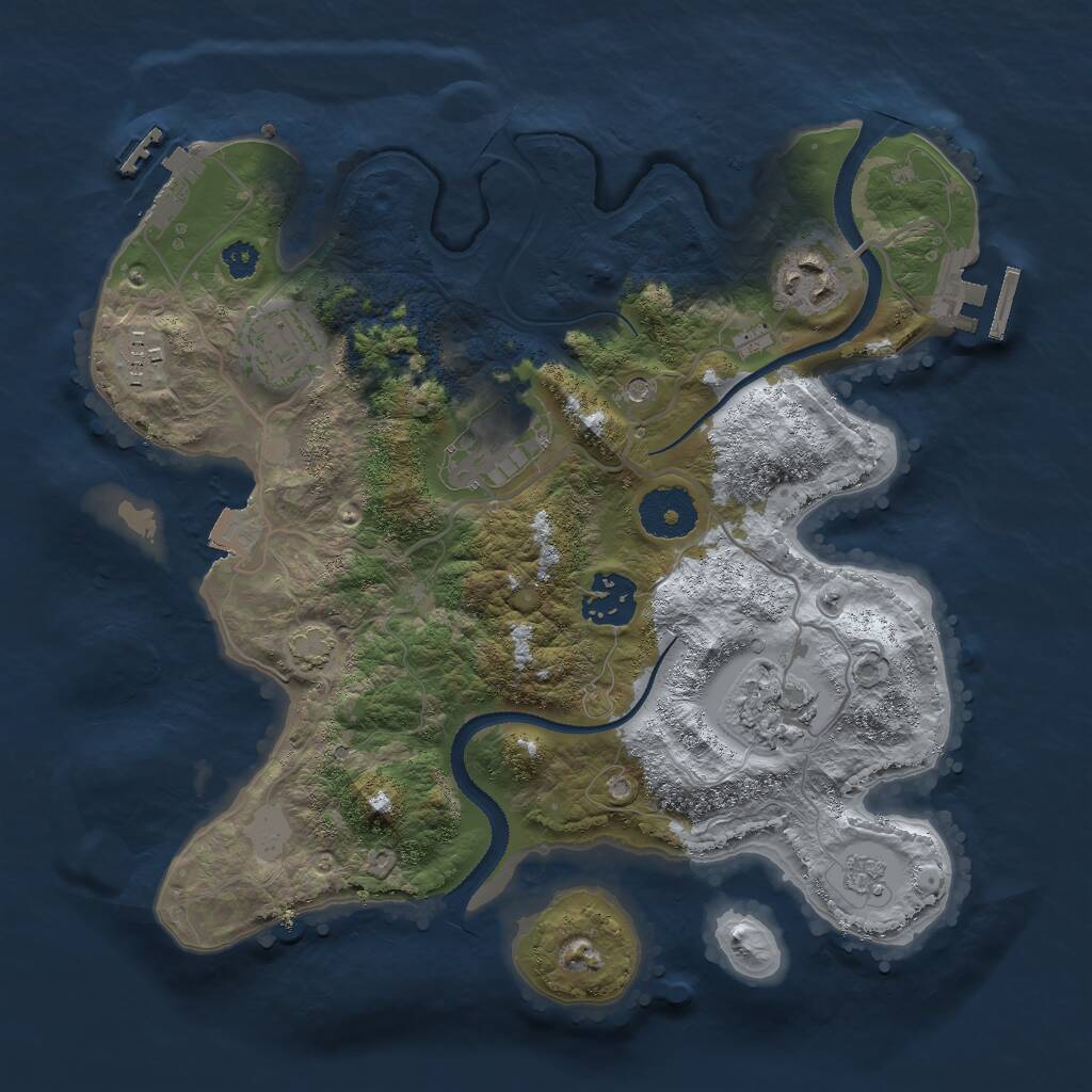 Rust Map: Procedural Map, Size: 3000, Seed: 807560527, 12 Monuments