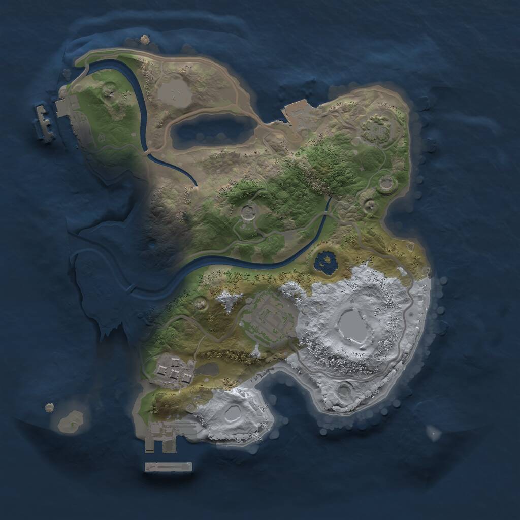 Rust Map: Procedural Map, Size: 2222, Seed: 1146448184, 7 Monuments