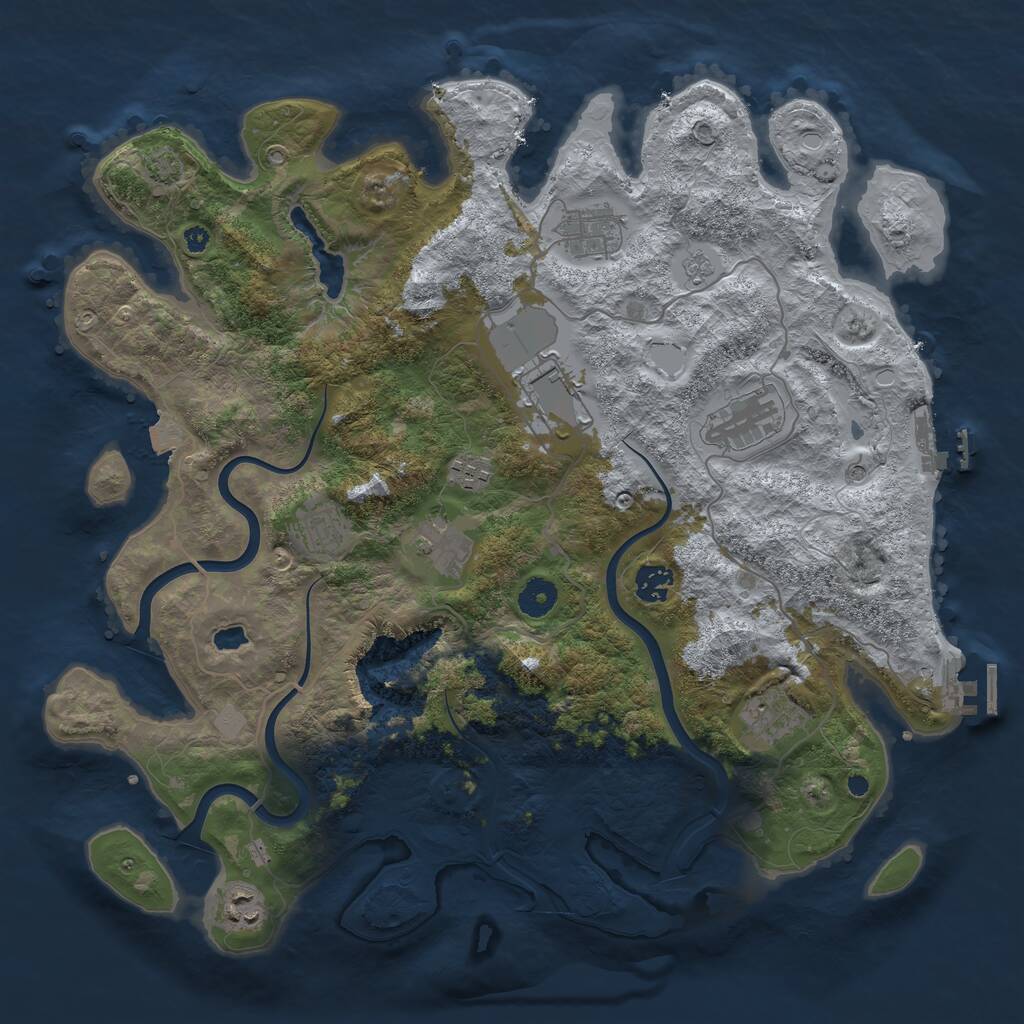 Rust Map: Procedural Map, Size: 4000, Seed: 1188197264, 15 Monuments