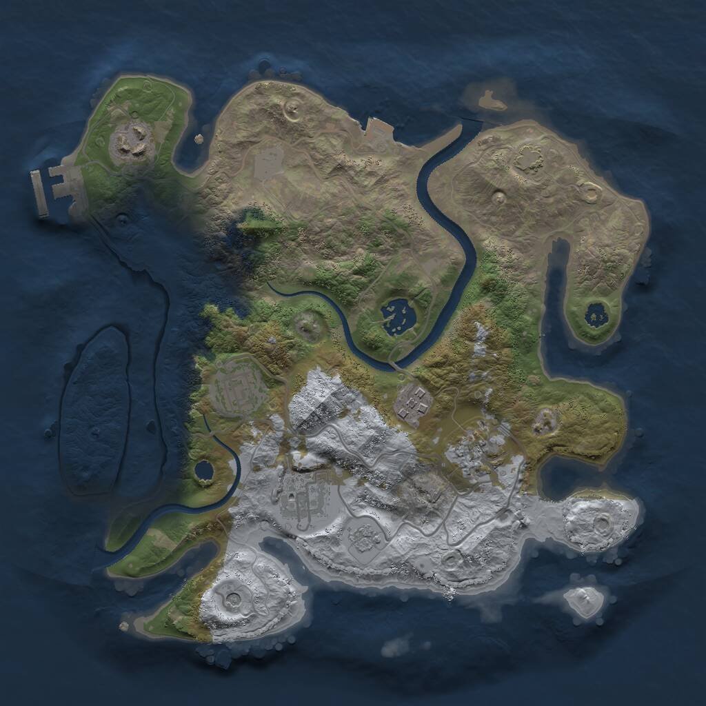 Rust Map: Procedural Map, Size: 3000, Seed: 701442626, 11 Monuments