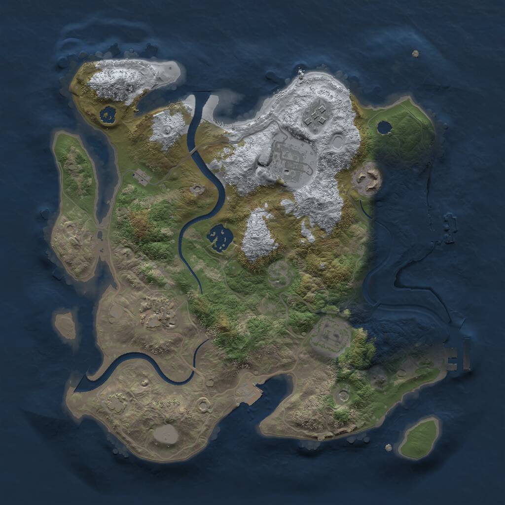 Rust Map: Procedural Map, Size: 3000, Seed: 12845, 11 Monuments