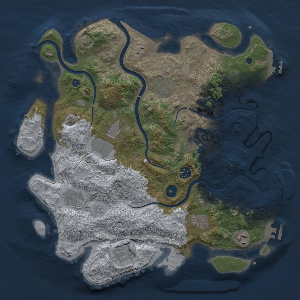 Rust Map: Procedural Map, Size: 3800, Seed: 566941971, 15 Monuments