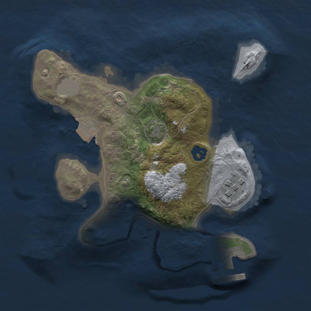 Rust Map: Procedural Map, Size: 2000, Seed: 1422942331, 4 Monuments