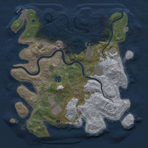 Thumbnail Rust Map: Procedural Map, Size: 3600, Seed: 3163, 14 Monuments