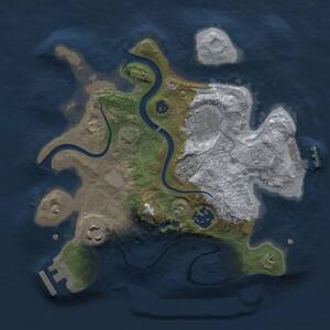 Thumbnail Rust Map: Procedural Map, Size: 2500, Seed: 73638, 9 Monuments