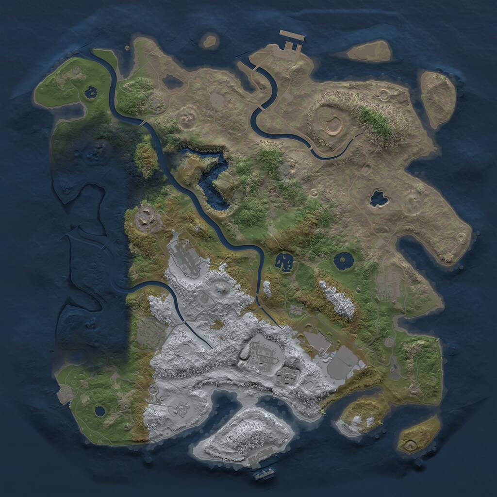 Rust Map: Procedural Map, Size: 4000, Seed: 302812506, 15 Monuments