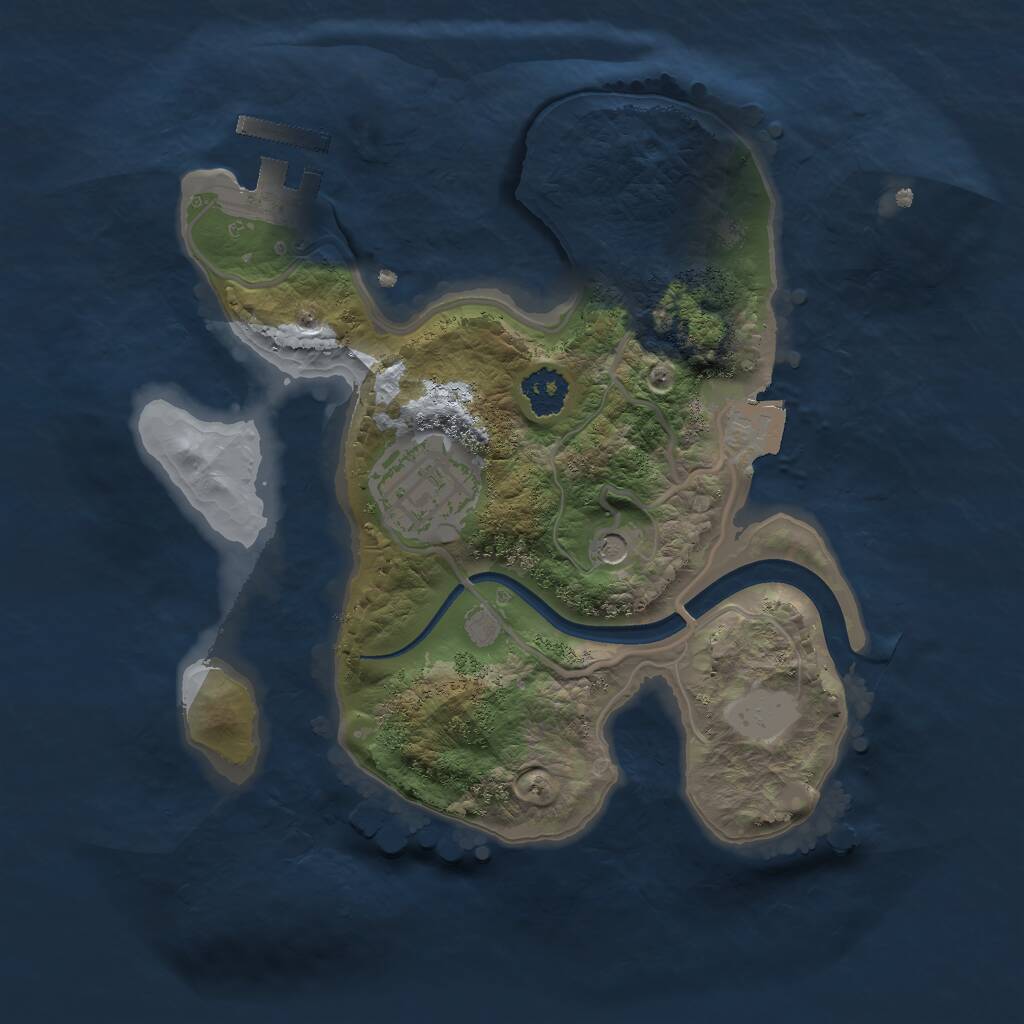 Rust Map: Procedural Map, Size: 2222, Seed: 296, 4 Monuments